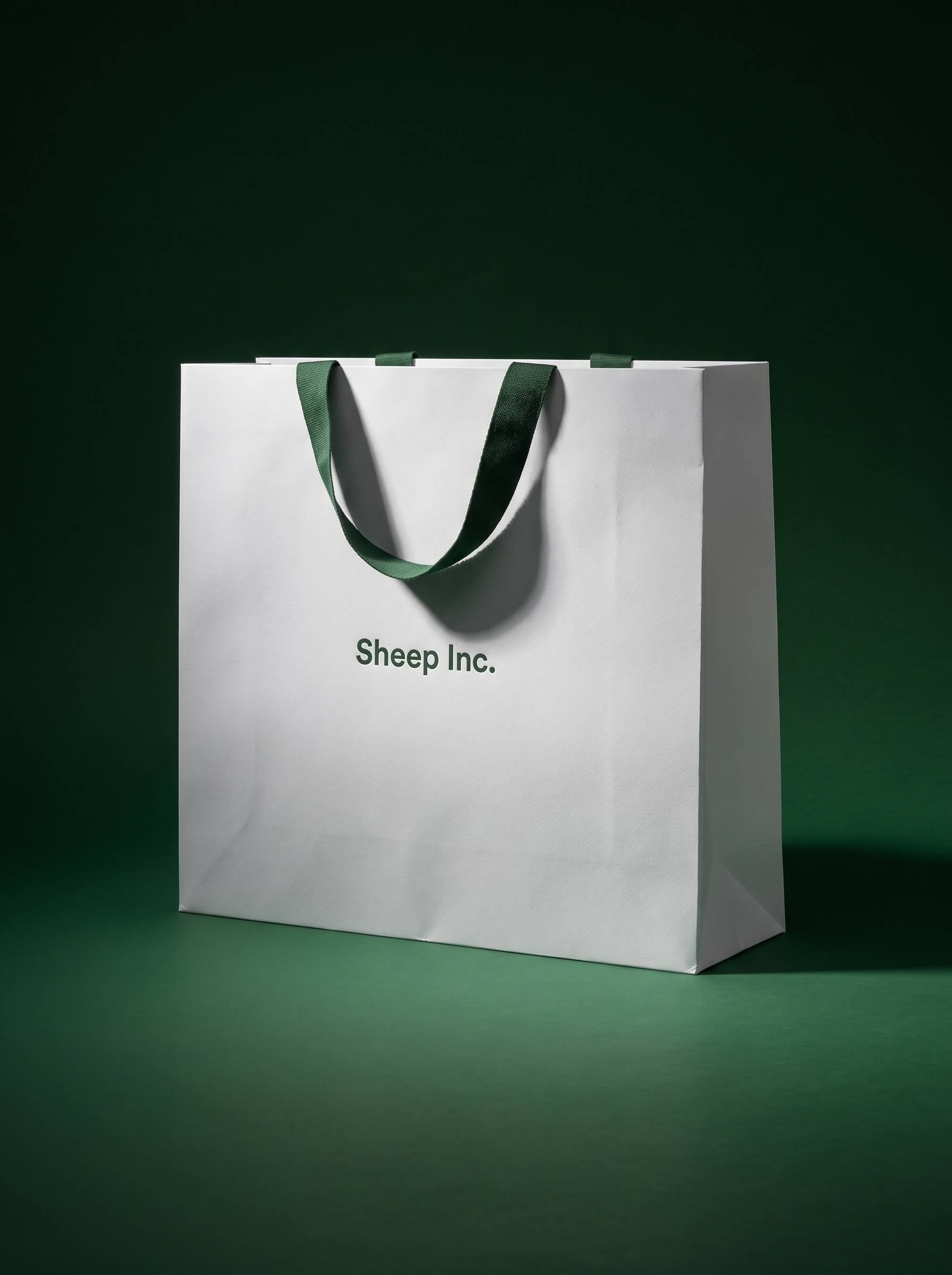 Sheep Inc. carrier bag on forest green