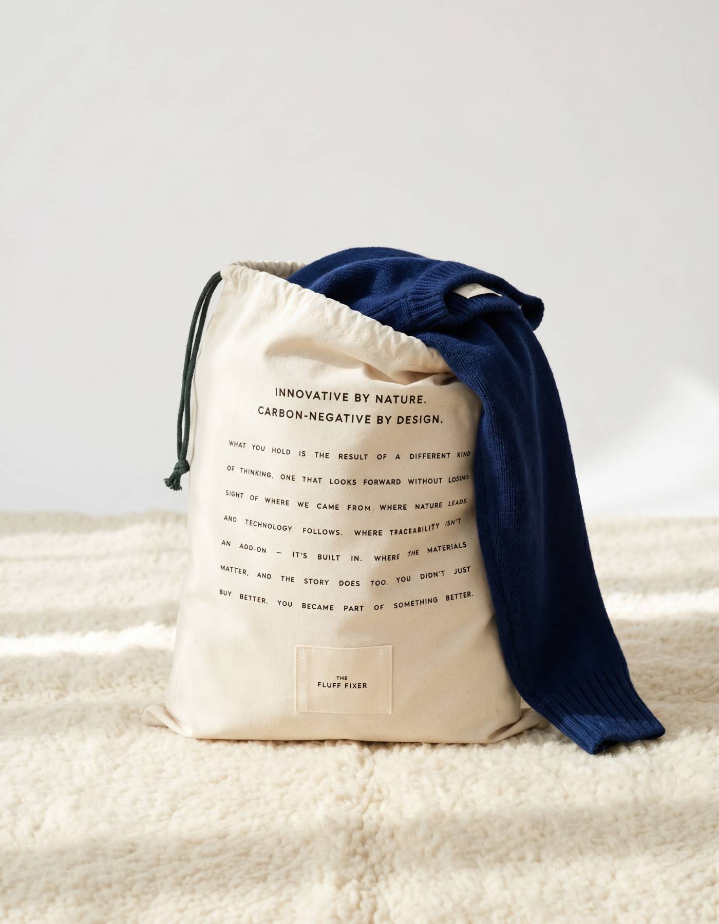 Organic cotton bag — printed manifesto and lining