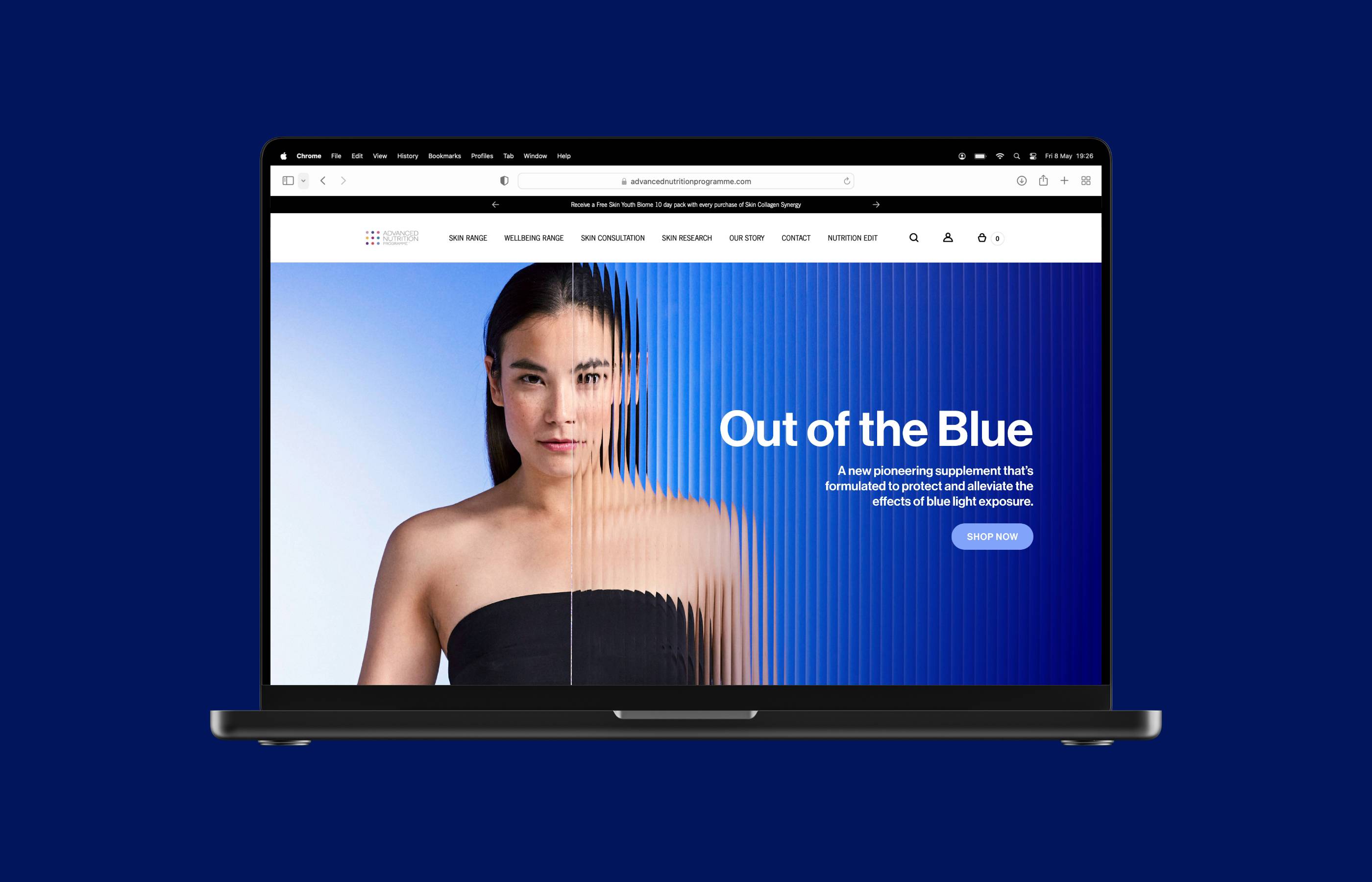 Skin Blue Filter — homepage, desktop