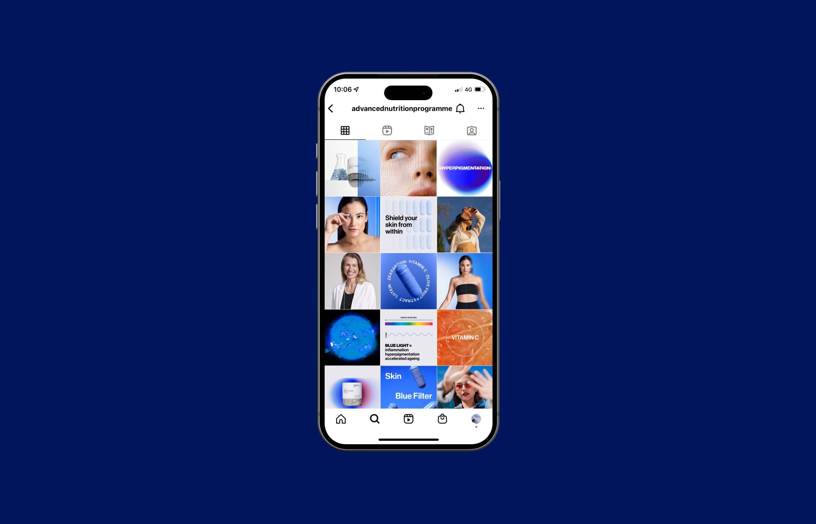 Skin Blue Filter — social grid